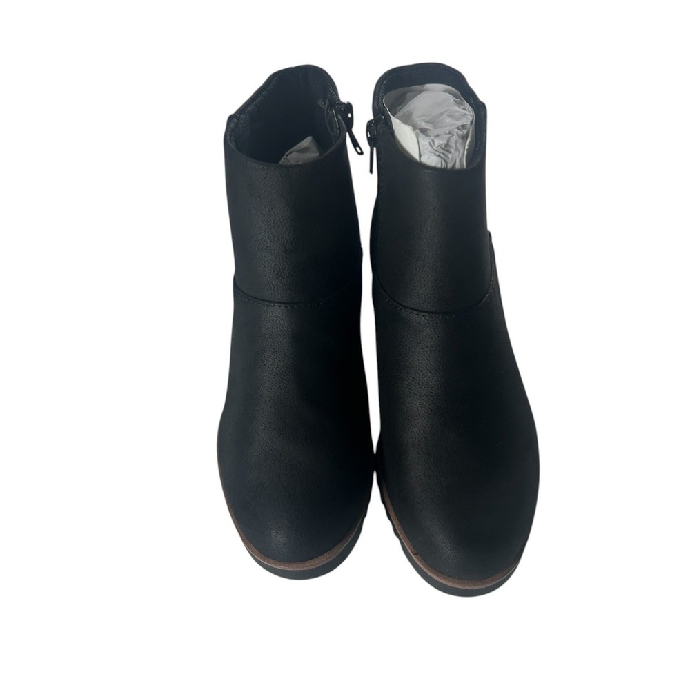 LifeStride Velocity 2.0 Black Wedge Ankle Boots Zipper Strappy Heel Size 6 - Picture 4 of 10